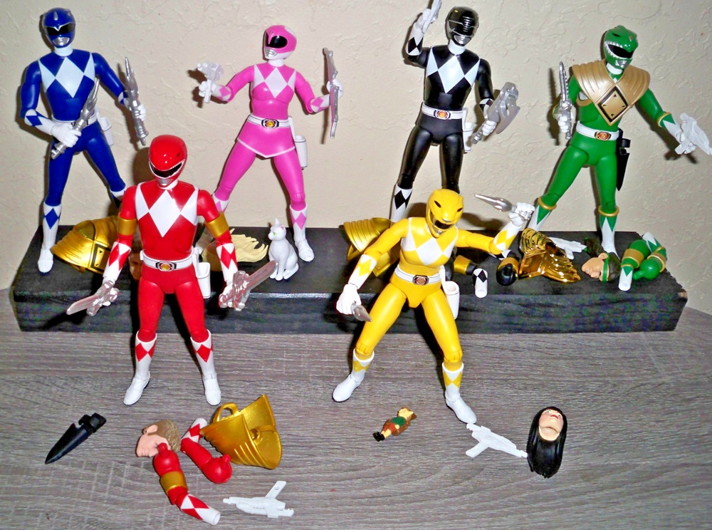 SUPER 7 ULTIMATES POWER RANGERS LOT OF ALL 6 BLUE BLACK PINK YELLOW GREEN RED TH