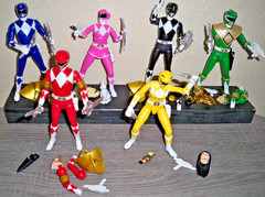 SUPER 7 ULTIMATES POWER RANGERS LOT OF ALL 6 BLUE BLACK PINK YELLOW GREEN RED TH