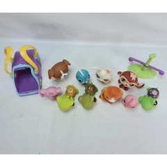 Hasbro Littlest Pet Shop LPS Figure Lot Dog Monkey Rabbit Bird Carrier 12pc