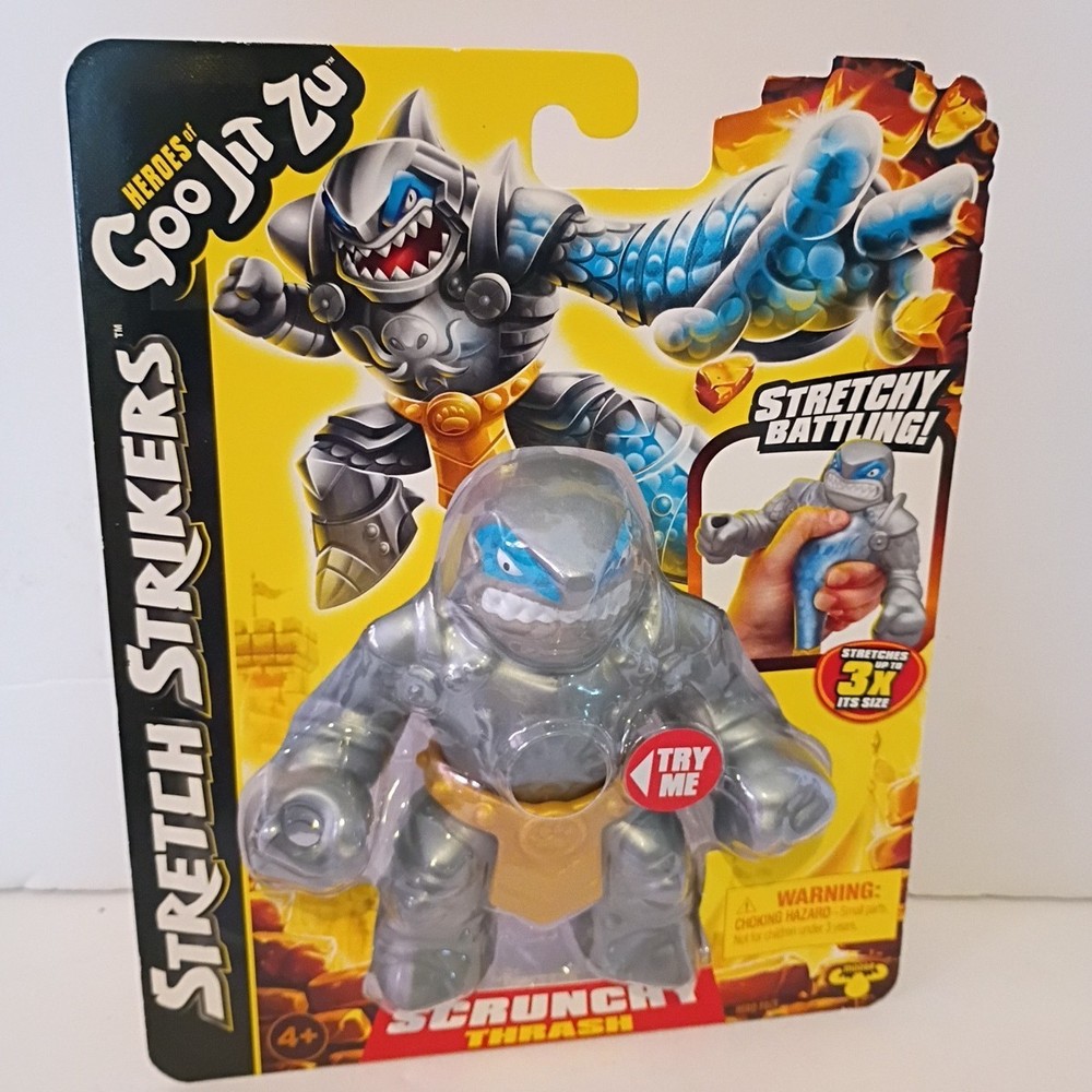 HEROES OF GOO JIT ZU SCRUNCHY ” THRASH “Stretchy Figure 4” (Ages 4+)