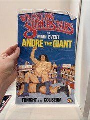 Vintage LJN WWF Superstars 1986 Andre the Giant Short Hair w/ Poster & Bio Card!