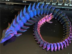 Articulated Dragon snake, Flexi Fidget Toy, 3D Printed