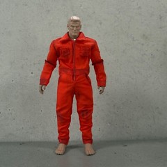 SU-CH-WKSUIT-OR: 1/12 weathered Orange Coverall Worker Suit for 6″ Figure body