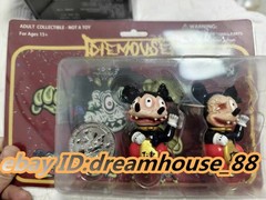 Diemouse×Big Lucky KAIJU Micky Mouse Health Black Red Silvery Set Sofubi Figure
