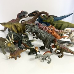 Dinosaur action figure mixed lot of 15 Jurassic World & Vtg Solid Dino figurine