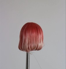1/6 Artificial Pink Short Hair Wig Cover For 12″ 9-9.5cm Female Figure Head