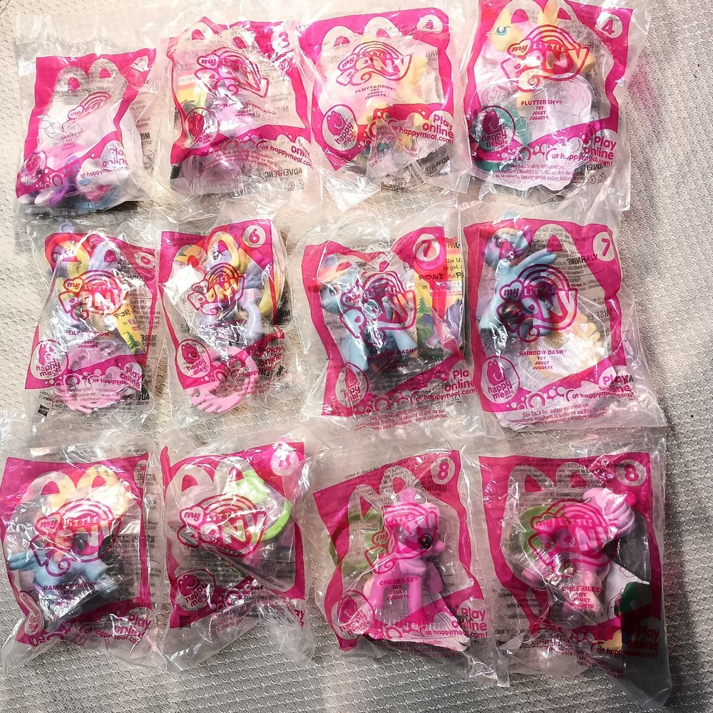 Lot of (12) NEW My Little Pony MLP McDonalds Dolls and Figures from 2012 w/ Dups