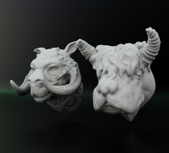 Tauntaun and Jerba Heads for 3.75 in & 6 in Figure Diorama (1:18 & 1:12 )