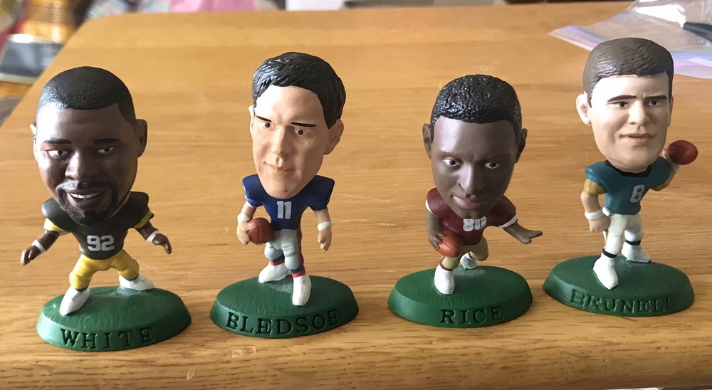 Lot 4 NFL Football Headliners Reggie White Drew Bledsoe Jerry Rice Mark Brunell