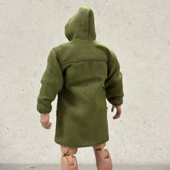 MI-ZPJK-GN: 1/12 Green Mid-Length Hooded Jacket for 6″ or 7″ action figures