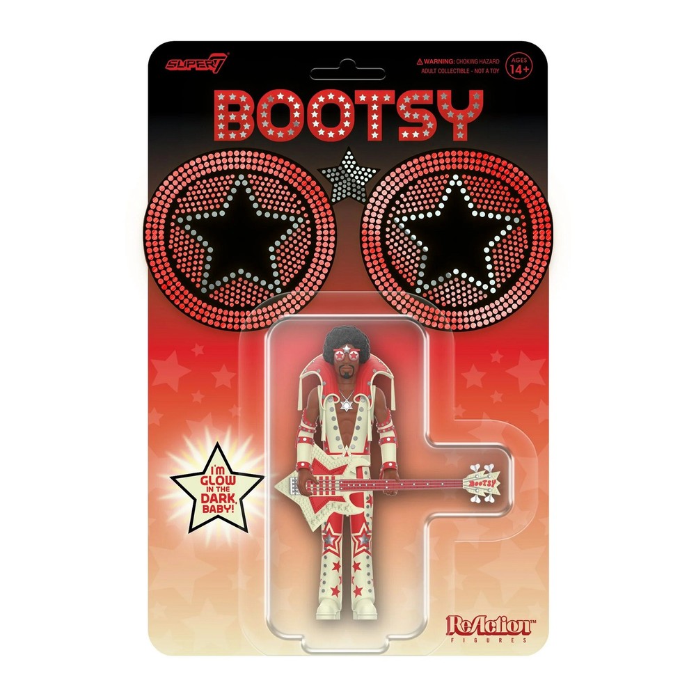 Authentic Super7 Bootsy Collins Glow ReAction Figure 3.75 Inches NEW
