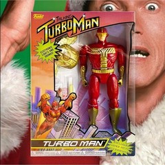 Jingle All The Way Turbo Man Talking Figure Retro Christmas 25th Anniversary