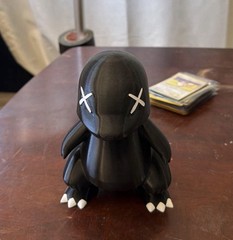 Pokemon Charmander Figure Black Plastic with X Eyes Orange Tail Flame