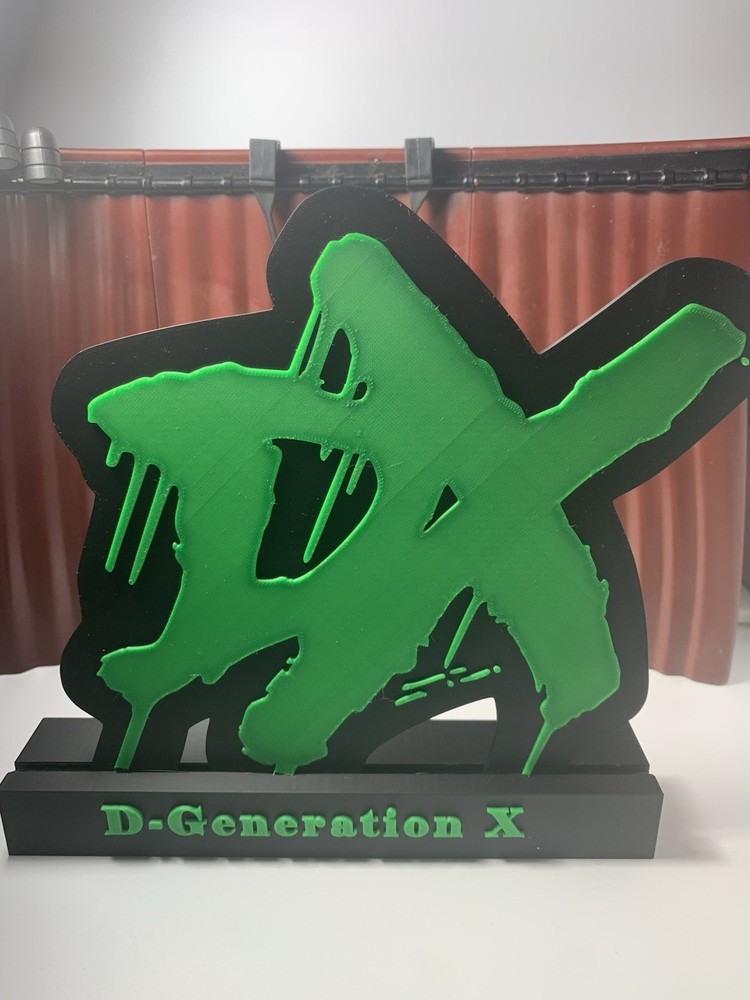 3D Printed D-Generation X (DX) Logo Display Stand WWE Wrestling Decor