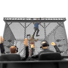 Steel Cage Playset for Figures Toy Company Wrestling Ring