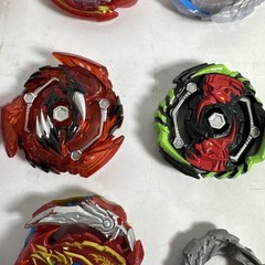 Bay Blades Lot Of 8 Bayblades Plus Parts and launchers