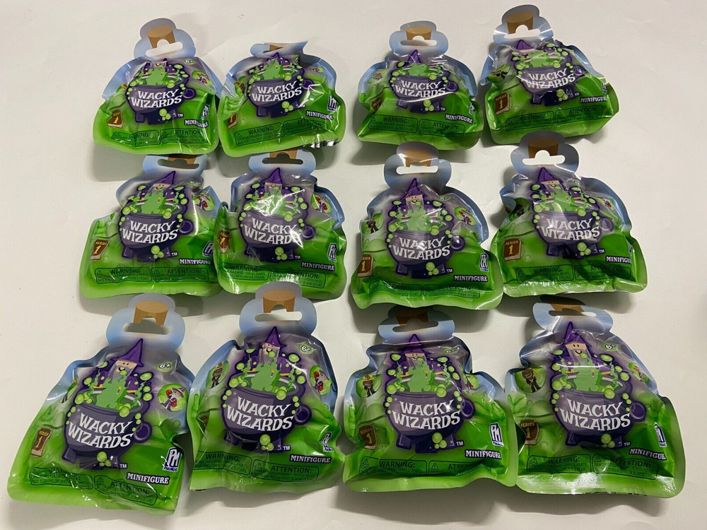 *Lot of 12* WACKY WIZARDS MINI FIGURE SERIES 1 BLIND FIGURES BUNDLE MYSTERY PACK