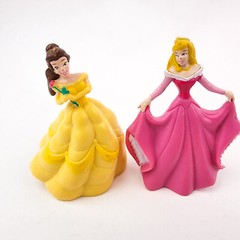Disney princess Dolls Figures Lot Of 6 Pvc Plastic Cake Topper Dolls Belle Mulan