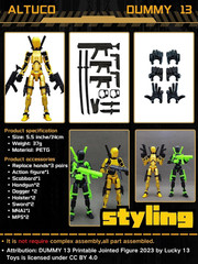 Titan13 Action Figure Set with Accessories, 3D Printed Figure for Kids, Boys