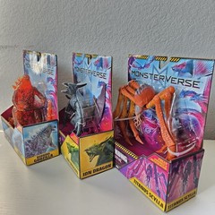 Playmates Toys Monsterverse Ion Dragon, Burning Godzilla, Titanus Scylla