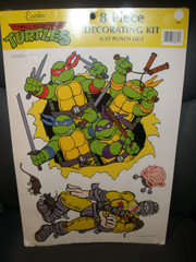RARE NEW Vintage 1989 Teenage Mutant Ninja Turtles Eureka 8 Piece Decorating Kit