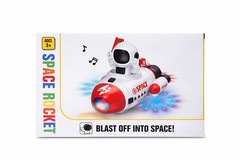 Kids Light Up Astronaut Space Rocket Toy w/ Sounds & 360° Rotation Space Ship