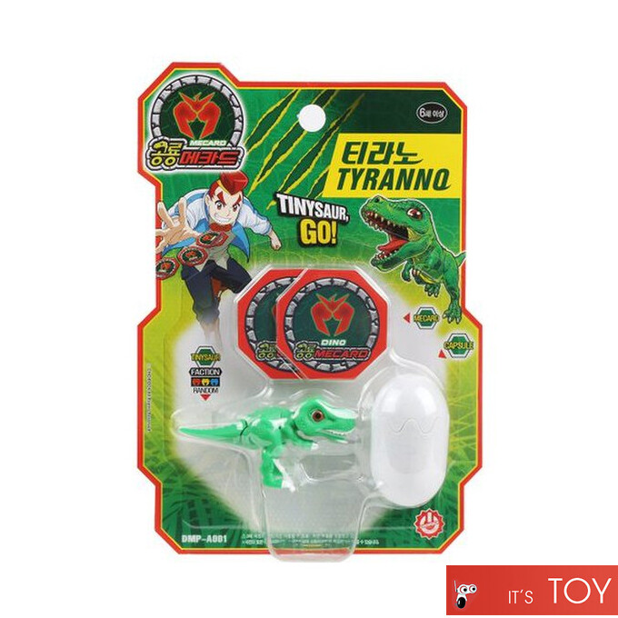 Dino Mecard Tinysaur TYRANNO Dinosaur Transforming Robot Toy Figure Capsule Card