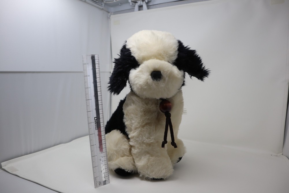 APPLAUSE BLACK/WHITE English Sheep Dog Plush Brown Toggle Collar 16″ 1985