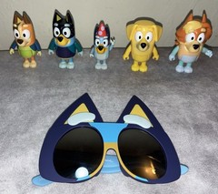 Bluey Mixed Lot Of 5 Figures 1 Pair Of Glasses