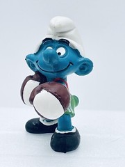 Smurfs Vintage Super Boxer Smurf Boxing Knockout PVC Figure Toy Figurine 1980