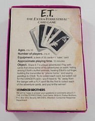 E.T. THE EXTRA-TERRESTRIAL Card Game Parker Brothers 1982 COMPLETE
