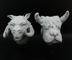 Tauntaun and Jerba Heads for 3.75 in & 6 in Figure Diorama (1:18 & 1:12 )