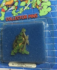 TMNT Leonardo #2 Combat Position Collector Pin VTG 1989 Ace Novelty Turtles NOS