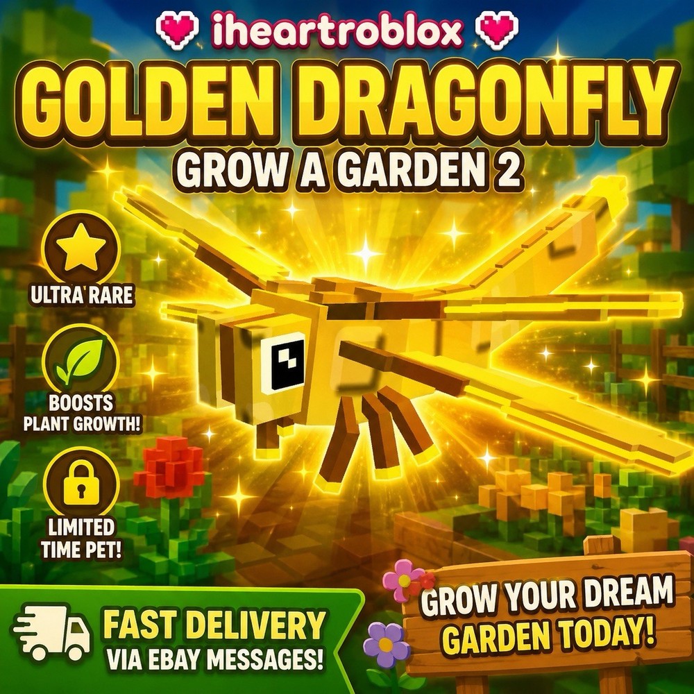 Grow A Garden 2 Golden Dragonfly Pet 2x