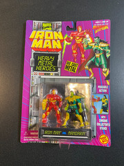 Iron Man Heavy Metal Heroes Iron Man vs Mandarin Die Cast Metal ToyBiz 1994