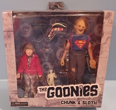The GOONIES Chunk and Sloth 8″ action figure 2 pack- NECA NIB box slight damage