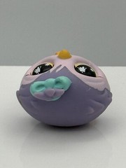 LPS Purple Owl Littlest Pet Shop 924 Bird Bow Pet Toy Hasbro 2007 Yellow Eyes