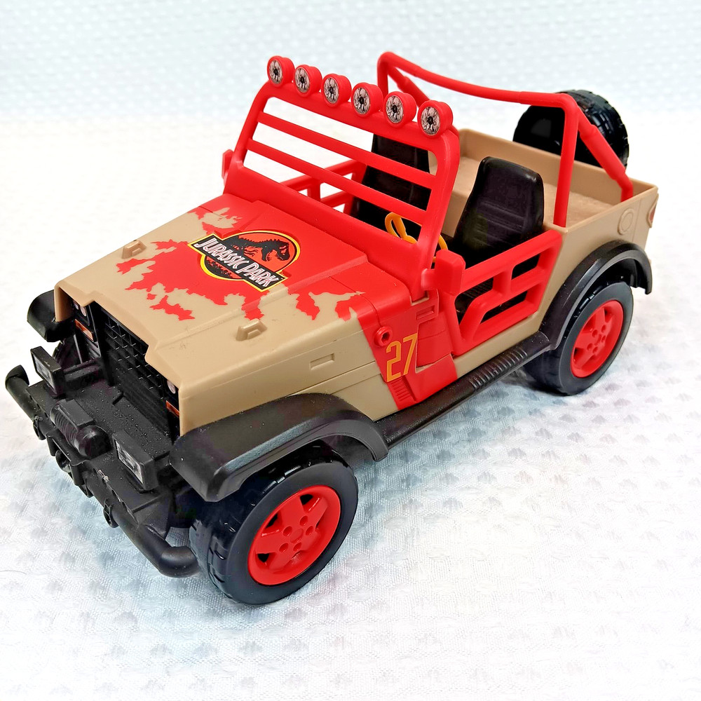 Mattel Jurassic World Park Jeep Wrangler Safari Vehicle Toy No. 27 Red & Tan