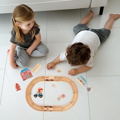 Wooden Train Set for Toddler, Wooden Tracks fits Thomas, fits Brio, fits Chug…