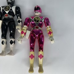 Vintage Bandai MMPR 8in Power Rangers Figures Lot Yellow Blue Black Pink