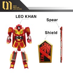 YOUNG TOYS GEO MECHA BEAST GUARDIAN 01 LEO KHAN RED LION TRANSFORMER ROBOT