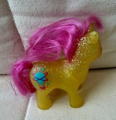 Vintage My Little Pony- Baby Sparkle Gusty- 1984 G1- Hot Air Balloon- Yellow