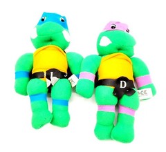 Vintage Teenage Mutant Ninja Turtles Plush 1989 Ace Branded Lot Of 2 Leonardo Do