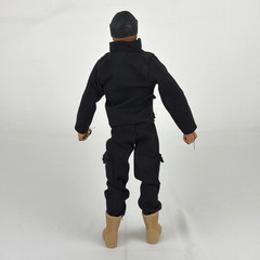 1996 Hasbro Pawtucket 12” GI Joe With Black tactical outfit and combat boots