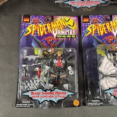 COMPLETE SET VAMPIRE WARS ACTION FIGURE LOT SPIDER-MAN BLADE MORBIUS NEW TOY BIZ