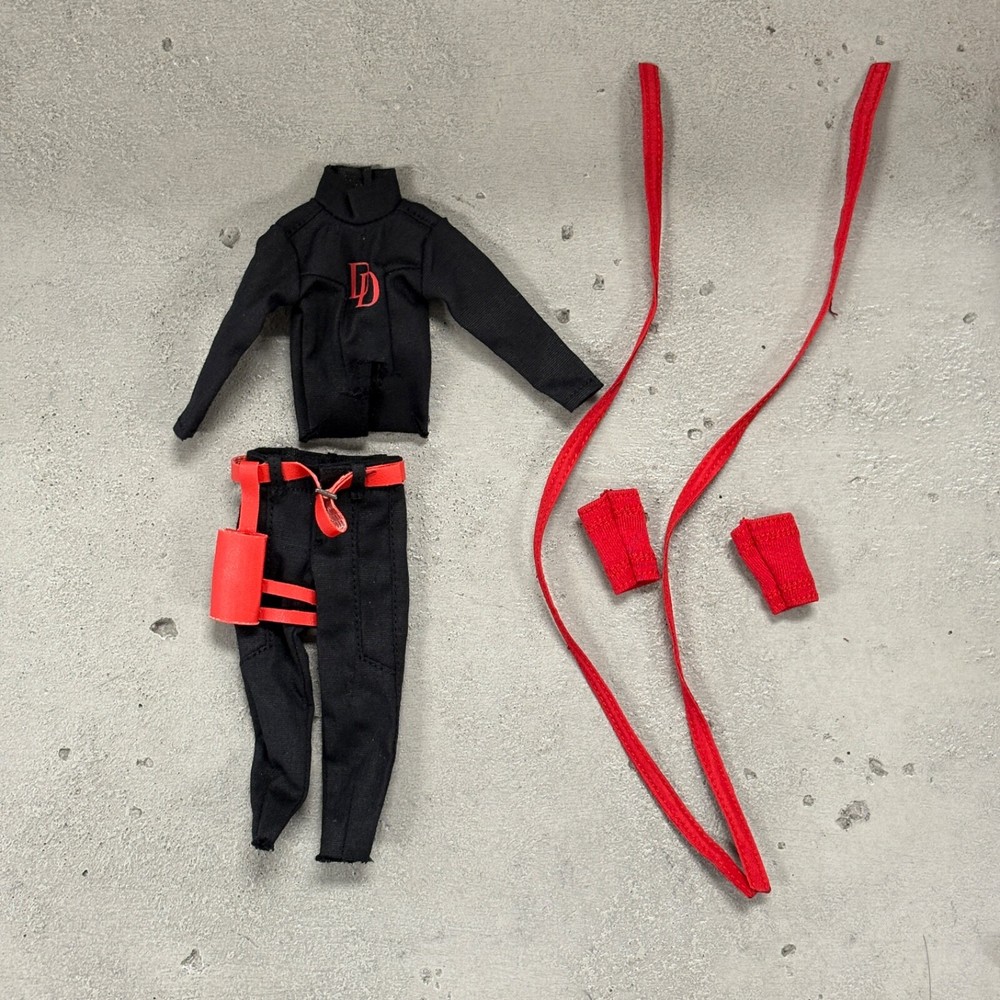 PB-DD-NW-BK: 1/12 Black Daredevil Outfit Set for 6″ Nota NT-01 NWToys NW02 Body