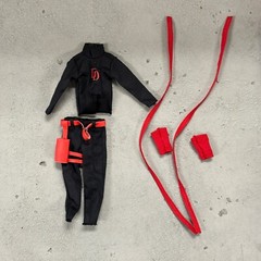 PB-DD-NW-BK: 1/12 Black Daredevil Outfit Set for 6″ Nota NT-01 NWToys NW02 Body