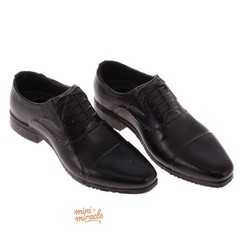 1/6 Scale Black Men Business Leather Shoes for 11.5”Soldiers Male Figure Rubber