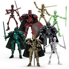 8pcs DIY Multi-Colored 3D Printed Action Figures Set – Medieval Knight Style, Mo