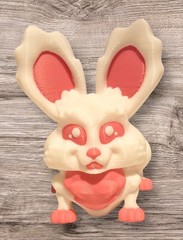 3D Printed – 3″ Rabbit – White / Pink – #3027-0103